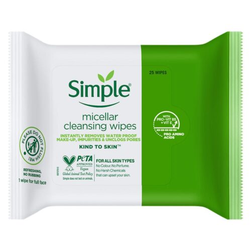 27282_S1-8901030954078_1000x1000 SIMPLE CLEANSING FACIAL WIPES 25 PCS GREEN: