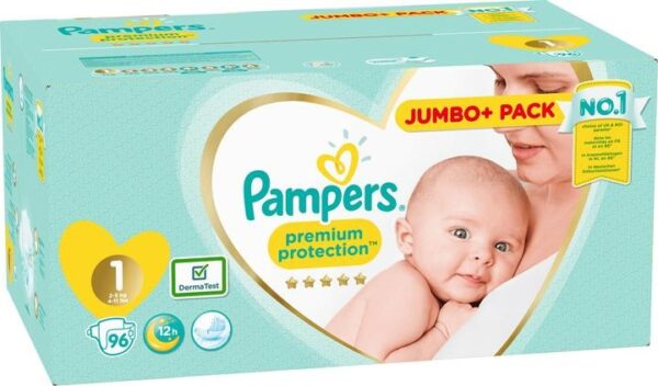 PAMPERS PREMIUM PROTECTION 96 PC. N?1 (3-5KG)